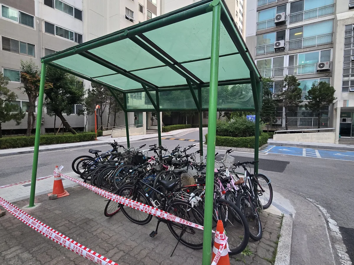 자전거보관소 캐노피 전면교체 시공 후